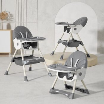 Kidilo3-in-1 Baby Highchair, Soothing Swing & Floor Walker