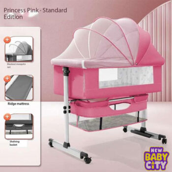 Detachable Baby Bassinet Bedside Baby Crib with Mosquito Net and Mattress - C908