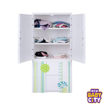 Kideez Wardrobe - Green Flower Print MODEL # 2022 GF-W