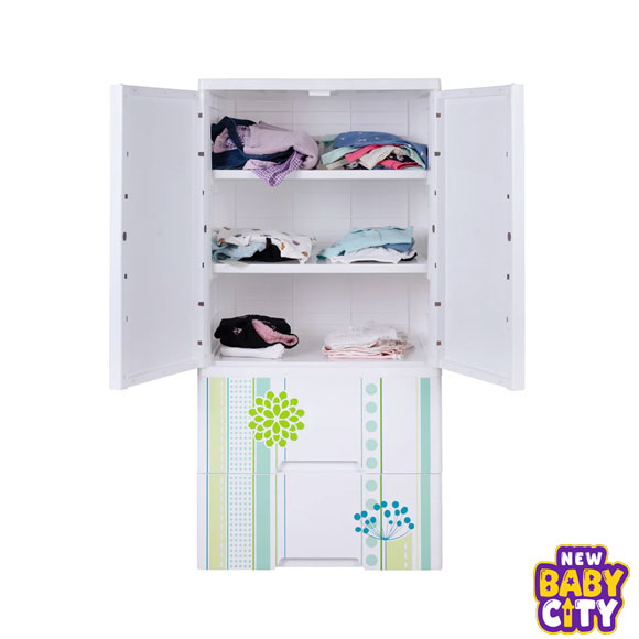 Kideez-Wardrobe---Green-Flower-Print-MODEL-#-2022-GF-W.1 Kideez Wardrobe - Green Flower Print MODEL # 2022 GF-W