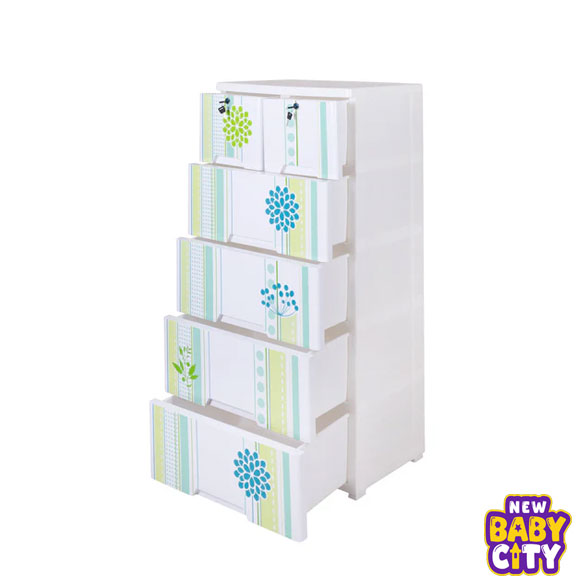 Kideez-Wardrobe---Green-Flower-Print-MODEL-#-4200-GF-W.1 Kideez Wardrobe - Green Flower Print MODEL # 4200 GF-W