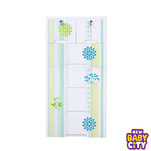 Kideez-Wardrobe---Green-Flower-Print-MODEL-#-4200-GF-W.3 Kideez Wardrobe - Green Flower Print MODEL # 4200 GF-W