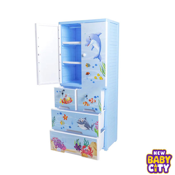 Kideez-Wardrobe---Ocean-Blue-Print-MODEL-#-2222-OB.1 Kideez Wardrobe - Ocean Blue Print MODEL # 2222 OB