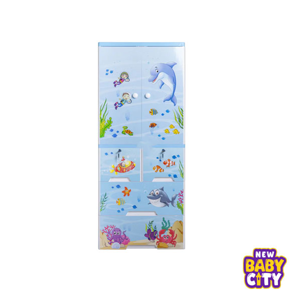 Kideez-Wardrobe---Ocean-Blue-Print-MODEL-#-2222-OB.3 Kideez Wardrobe - Ocean Blue Print MODEL # 2222 OB