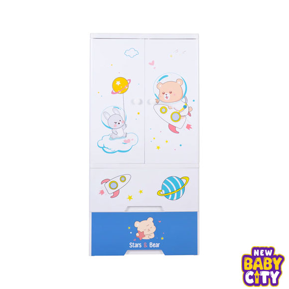 Kideez-Wardrobe---Bear Space-Print-MODEL-#-2022-BS-W.1 Kideez Wardrobe - Bear Space MODEL # 2022 BS-W