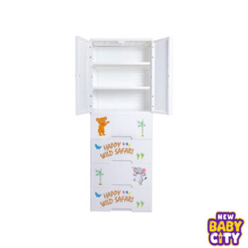 Kideez Wardrobe - Safari White Print MODEL # 4022 SW