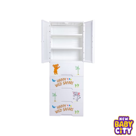 Kideez-Wardrobe---Safari-White-Print-MODEL-#-4022-SW.1 Kideez Wardrobe - Safari White Print MODEL # 4022 SW