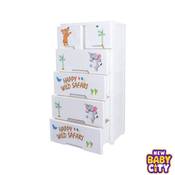 Kideez-Wardrobe---Safari-White-Print-MODEL-#-4200-SW-.1 Kideez Wardrobe - Safari White Print MODEL # 4200 SW