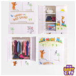 Kideez-Wardrobe—Safari-white–Print-MODEL-#-2222-SW.1