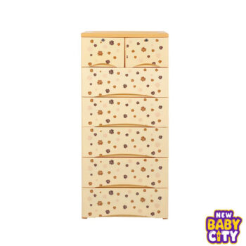 Orchid Drawer-Brown Flower Print 5+2 Plastic Cabinet Storage