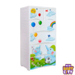 Orchid Drawer - Elephant Print Pink 4+2 Plastic Cabinet Storage