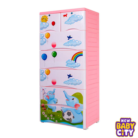 Orchid-Drawer---Elephant-Print-Pink-5+2-Plastic-Cabinet-Storage.2