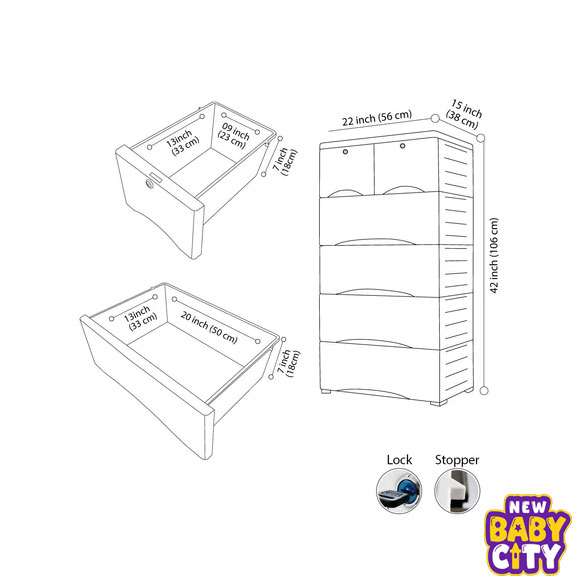 Orchid-Drawer--FLy-High-Print-Blue-4+2-Plastic-Cabinet-Storage.1 Orchid Drawer -FLy High Print Blue 4+2 Plastic Cabinet Storage