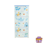 Orchid Drawer -FLy High Print Blue 5+2 Plastic Cabinet Storage