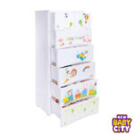 Orchid Drawer-Hello Friends Print White 5+2 Plastic Cabinet Storage