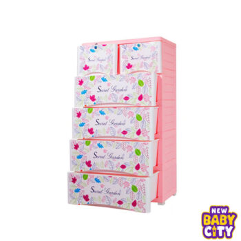 Orchid Drawer-Secret Garden Print 4+2 Plastic Cabinet Storage