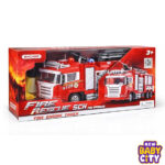 R/C Rescue Fire Engine Toy Truck – Radio Control RC Fire Truck with Working Water Pump Shoots and Squirts Water