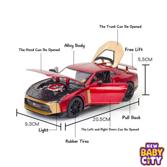 1:18 Nissan GTR50 Simulation Pull Back Steering Sound-light Spray Children's Toy Car Model Alloy Ornaments 1:18 Nissan GTR50 Simulation Pull Back Steering Sound-light Spray Children's Toy Car Model Alloy Ornaments