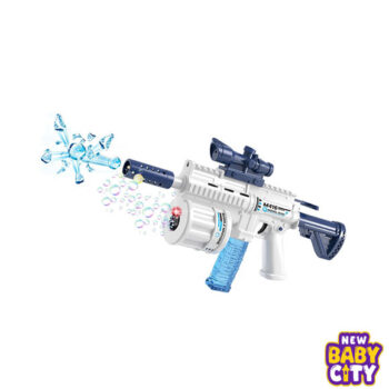 3 in 1 M416 Water Bullet Soft Bullet Bubble Gun with Sound Light Outdoor Toy Shooting Bubble Game for Kids Summer Play Present