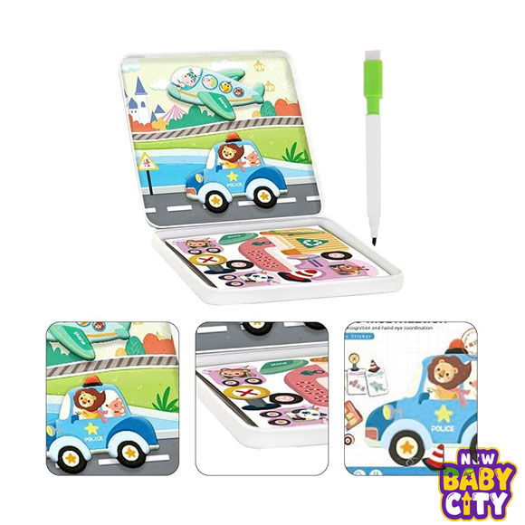 2-in-1-Magnetic-Traffic-Learning-Puzzle-Board-and-Drawing-Tablet-for-Kids.