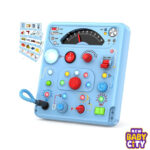 Busy Board Montessori Toys for Toddler 1 2 3 4 Year Old with 13 LED Lights, Sensory Toys Educational Learning for Toddlers 1-3, Activity Travel Toy Gifts for 1+ Year Old Boys and Girls