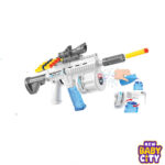 3 in 1 M416 Water Bullet Soft Bullet Bubble Gun with Sound Light Outdoor Toy Shooting Bubble Game for Kids Summer Play Present