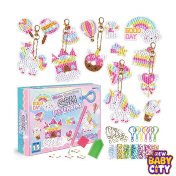 15 PCS Arts and Crafts GEM Keychains for Kids Ages 8-12,Diamond Painting Keychains Kits by Number,Mosaic Toys and Gifts for Girls