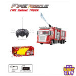 R/C Rescue Fire Engine Toy Truck – Radio Control RC Fire Truck with Working Water Pump Shoots and Squirts Water