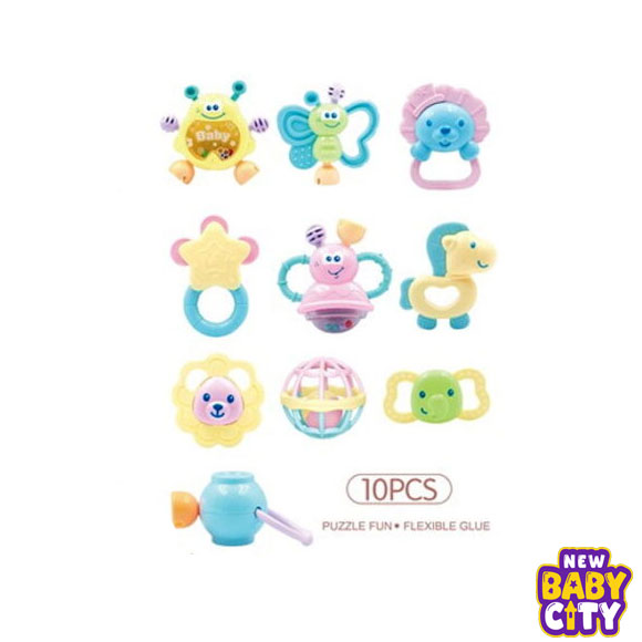 Baby-Rattle-Animal-10-Piece-Set Baby Rattle Animal 10 Piece Set