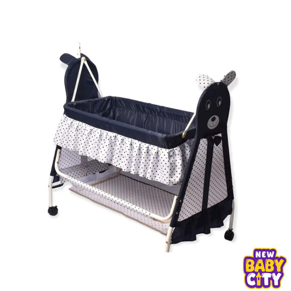 Bear-Face-Baby-Cradle-–-Portable-Newborn-Rocking-Cot-with-Protective-Mosquito-Net-&-Wheels.2