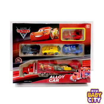 Diecast McQueen Truck With 4 Cars Transport Carrier