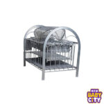 Metal-Baby-Cradle-Swing—Manual-Swing-&-Baby-Bed—Grey