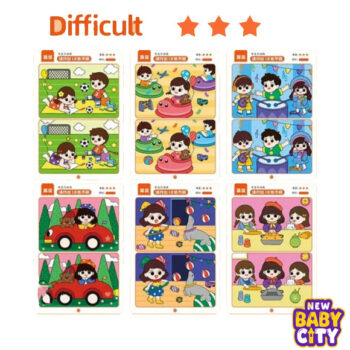 Montessori Error-Finding Puzzle Game Cards for Kids – 64pcs