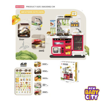 Pretend Play Kids Kitchen Play Set Toy Kitchen with Lights and Sounds Toddlers Ages 3-5