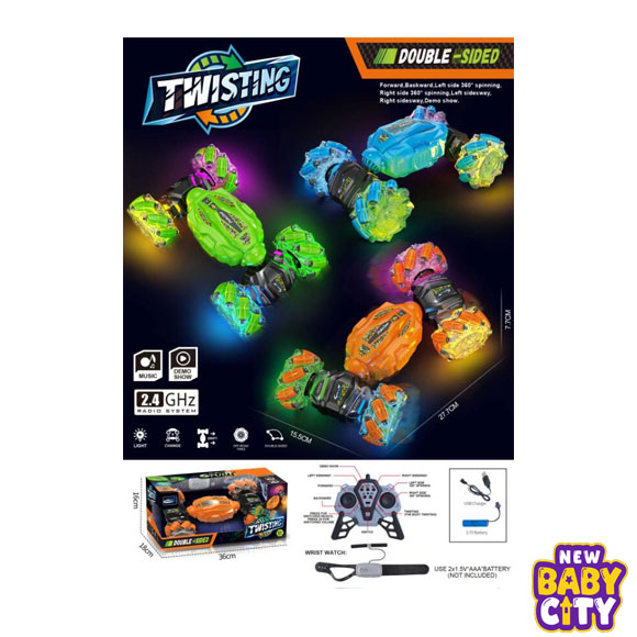 Twisting-Stunt-Car-with-Lights-–-Remote-and-Hand-Sensor-operated.1 Twisting Stunt Car with Lights – Remote and Hand Sensor operated