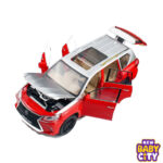 High Simitation 1:18 Lexus LX570 Off-road SUV Alloy Car Model Diecast Pull Back Car Red & Silver Color