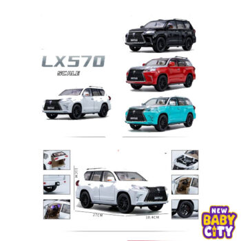 High Simitation 1:18 Lexus LX570 Off-road SUV Alloy Car Model Diecast Pull Back Car Red & Silver Color