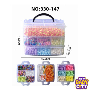 "DIY Beads Bucket – Creative Jewelry Making Kit with Colorful Beads & Accessories for Kids"