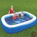 The Bestway 54177 3D Undersea Adventure Pool is a large inflatable family pool featuring an exciting underwater 3D design. With included 3D goggles and treasure accessories, it offers a unique and interactive water play experience for kids aged 3+.