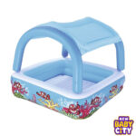 BESTWAY 52192 – Inflatable Pool For Children Removable Roof with Pool Baby Swimming Pool Indoor&Outdoor Toddler Kids Girl Boy 55″ x 55″ x 45″