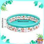 3-Rings-Pet-Ducks-Pool,-48X12-Inch-Duck-Swimming-Pond,-Inflatable-Ducklings-Pool