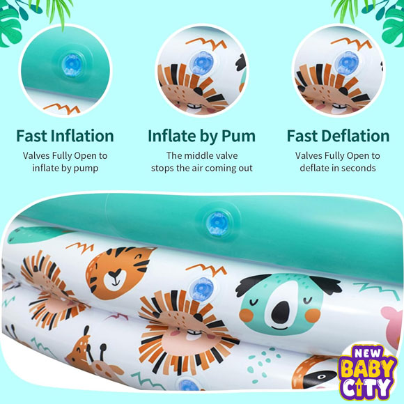 3-Rings-Pet-Ducks-Pool,-48X12-Inch-Duck-Swimming-Pond,-Inflatable-Ducklings-Pool.