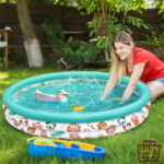 3 Rings Pet Ducks Pool, 48X12 Inch Duck Swimming Pond, Inflatable Ducklings Pool