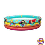 Bestway Princess Inflatable Pool (48″ x 12″) is a colorful kids pool featuring Disney Princess designs. Made with soft inflatable rings, it’s easy to set up and perfect for fun summer water play.