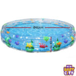 A-colorful-and-durable-inflatable-round-pool-by-Bestway,-designed-with-3-air-rings-for-added-stability-and-safety.-Perfect-for-kids-to-enjoy-cool-and-refreshing-summer-fun-right-in-your-backyard.