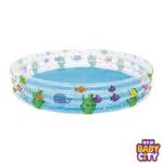 A-colorful-and-durable-inflatable-round-pool-by-Bestway,-designed-with-3-air-rings-for-added-stability-and-safety.-Perfect-for-kids-to-enjoy-cool-and-refreshing-summer-fun-right-in-your-backyard.