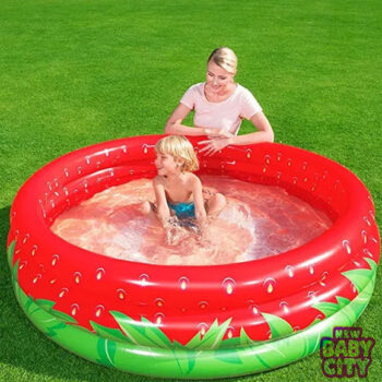 Bestway 51145 Sweet Strawberry Pool 66″ x 15″ – Inflatable 3-Ring Play Pool, Kids,103 Gallon, Ages 2+