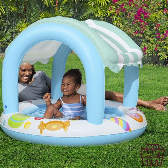 Bestway-52638-Mini-Portable-PVC-Inflatable-Kiddie-Pool-with-UV-Protection-Canopy-Baby-Swimming-Pool-Safety-Features-for-Children
