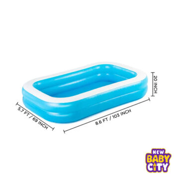 Bestway 54006 Family Rectangular Inflatable Pool, 262 x 175 x 51 cm