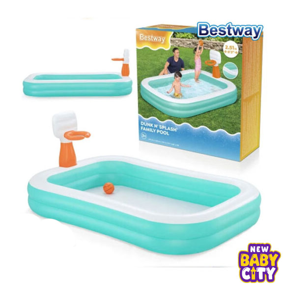 Bestway-Dunk’N-Splash-Inflatable-Pool-251-x-168-x-102-cm-–-54445, Bestway Dunk’N Splash Inflatable Pool 251 x 168 x 102 cm – 54445